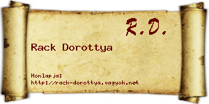 Rack Dorottya névjegykártya